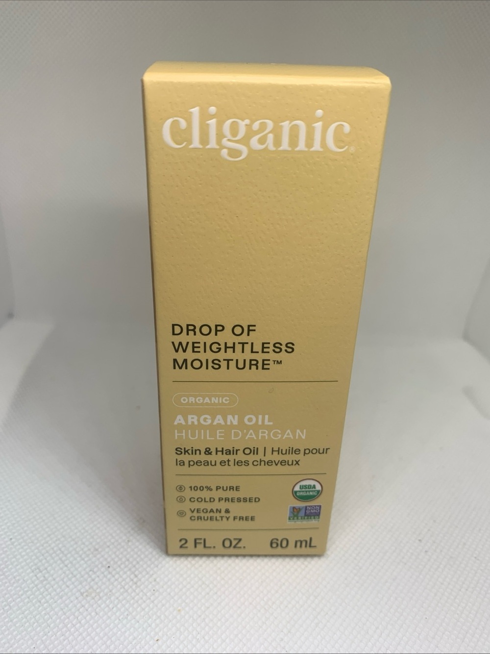 Cliganic Organic Argan Oil for Skin and Hair 2 Fl Oz NIB